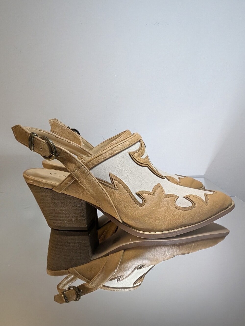 Never Used!  Western Slingback Block Heels